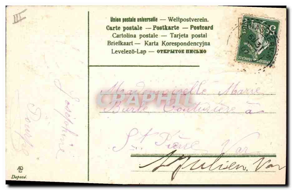 CPA Fantaisie Main Fleurs  — Verso