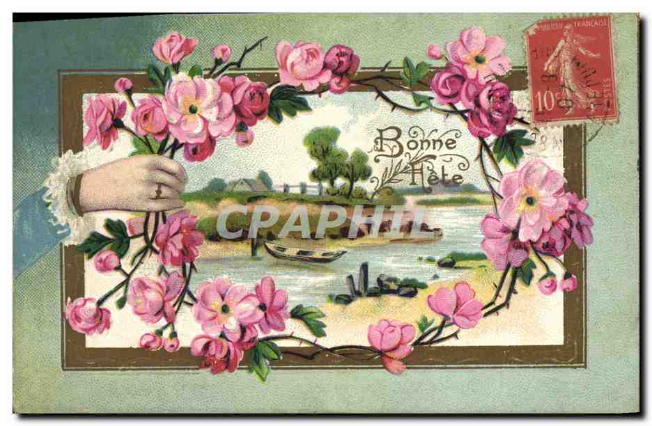 CPA Fantaisie Main Fleurs 