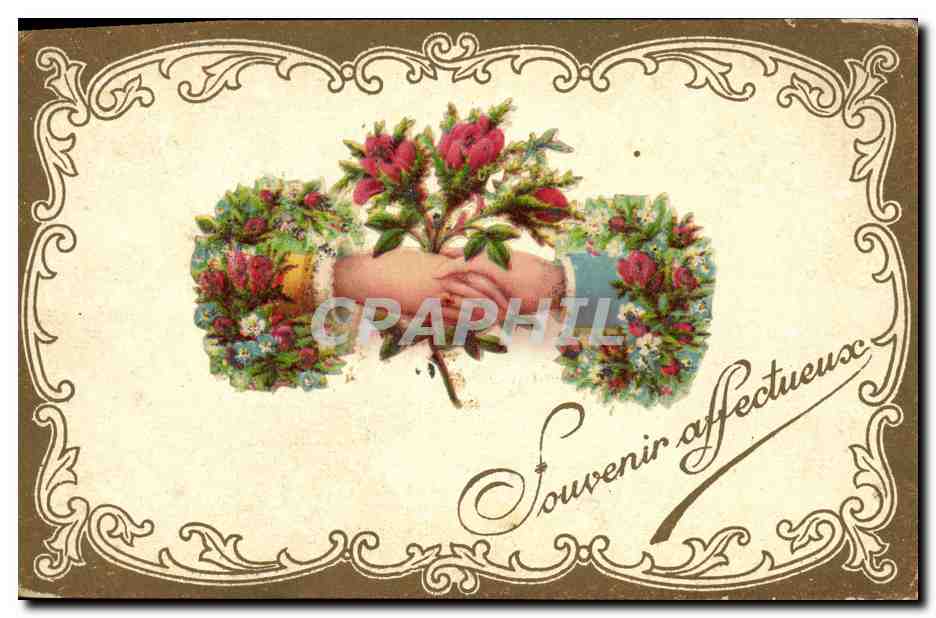 CPA Fantaisie Main Fleurs 