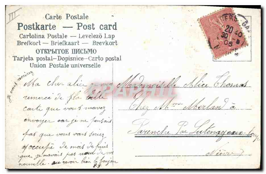 CPA Fantaisie Main Fleurs  — Verso