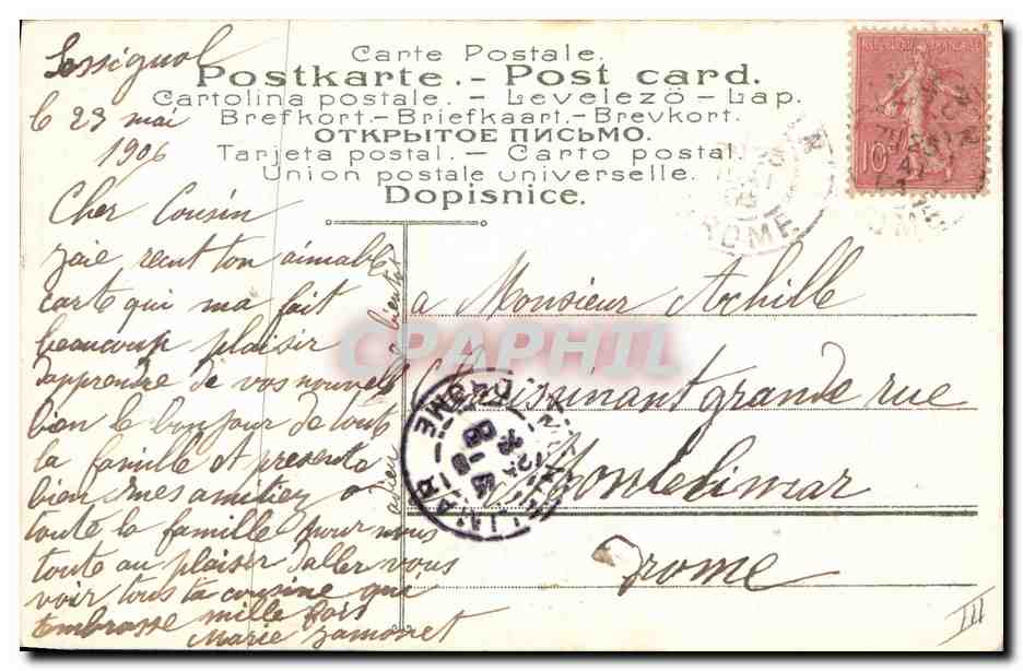 CPA Fantaisie Main Fleurs  — Verso