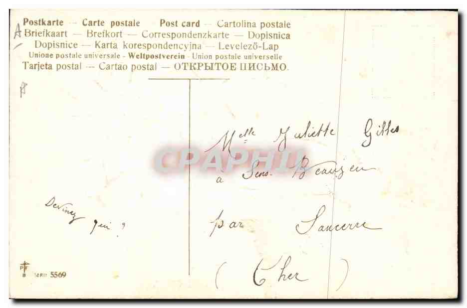 CPA Fantaisie Main Fleurs Poisson 1er Avril — Verso