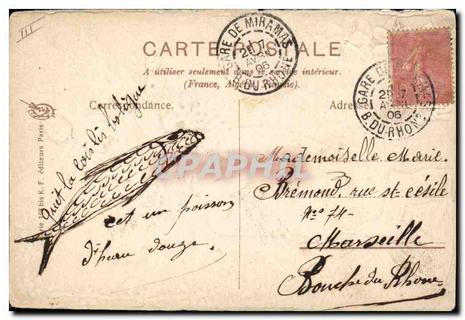 CPA Fantaisie Main Fleurs  — Verso