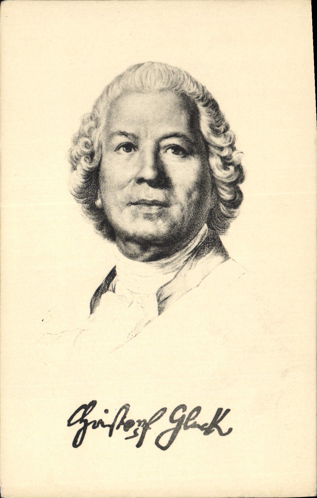 Christoph Willibald Gluck — portrait gravé — Stengel & Co., Dresden 19066