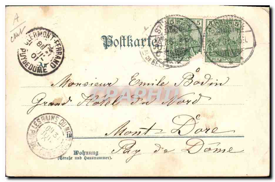 Franz von Liszt — Lithographie — Artist Amalfi, München (Série F. No. 1903) — Verso