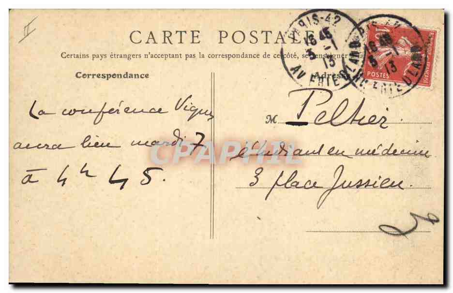CPA Beaujon Nicolas 1722 1799  — Verso