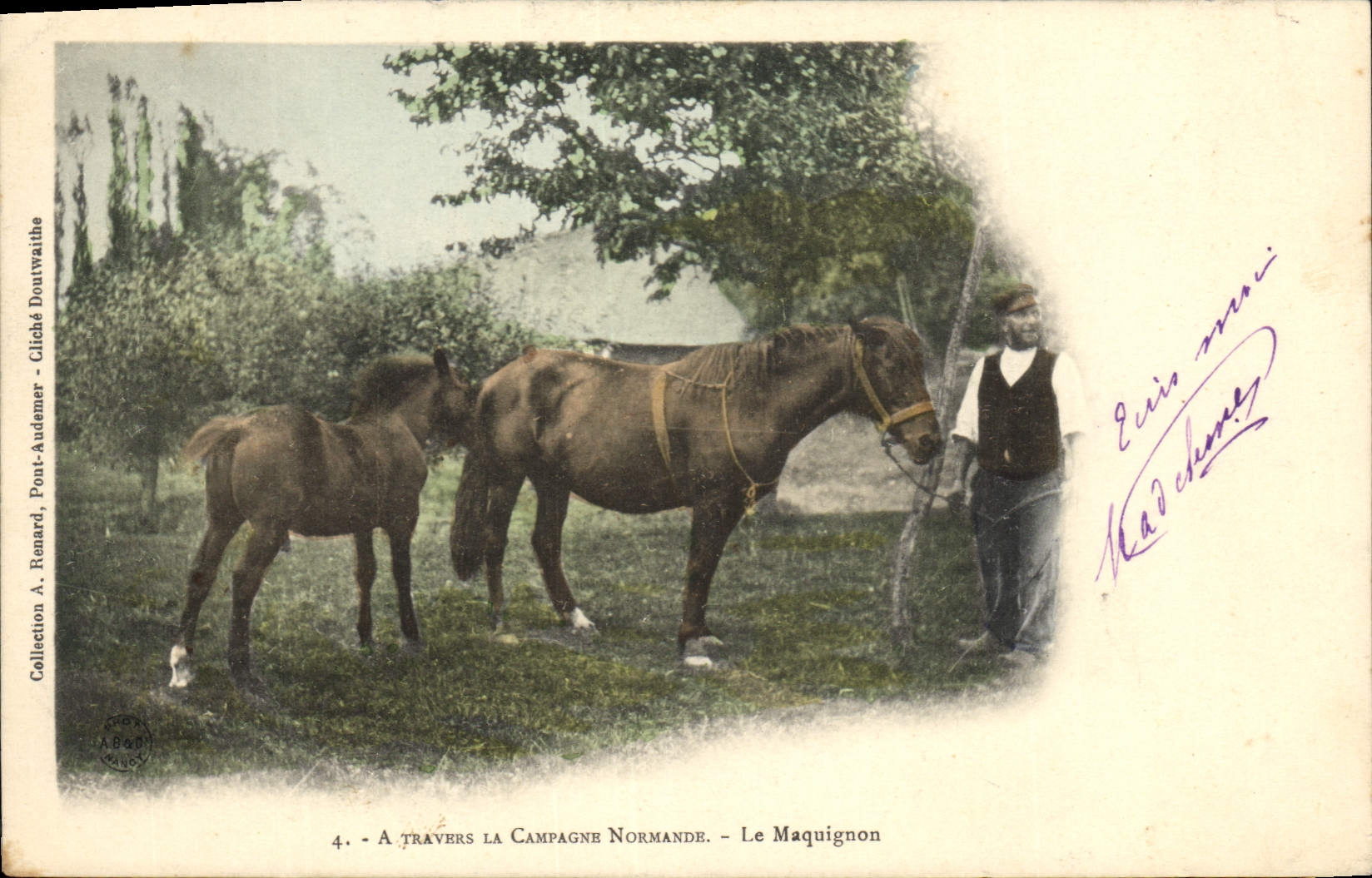 Le Maquignon — A travers la Campagne Normande — Cliché A. Renard, Pont-Audemer