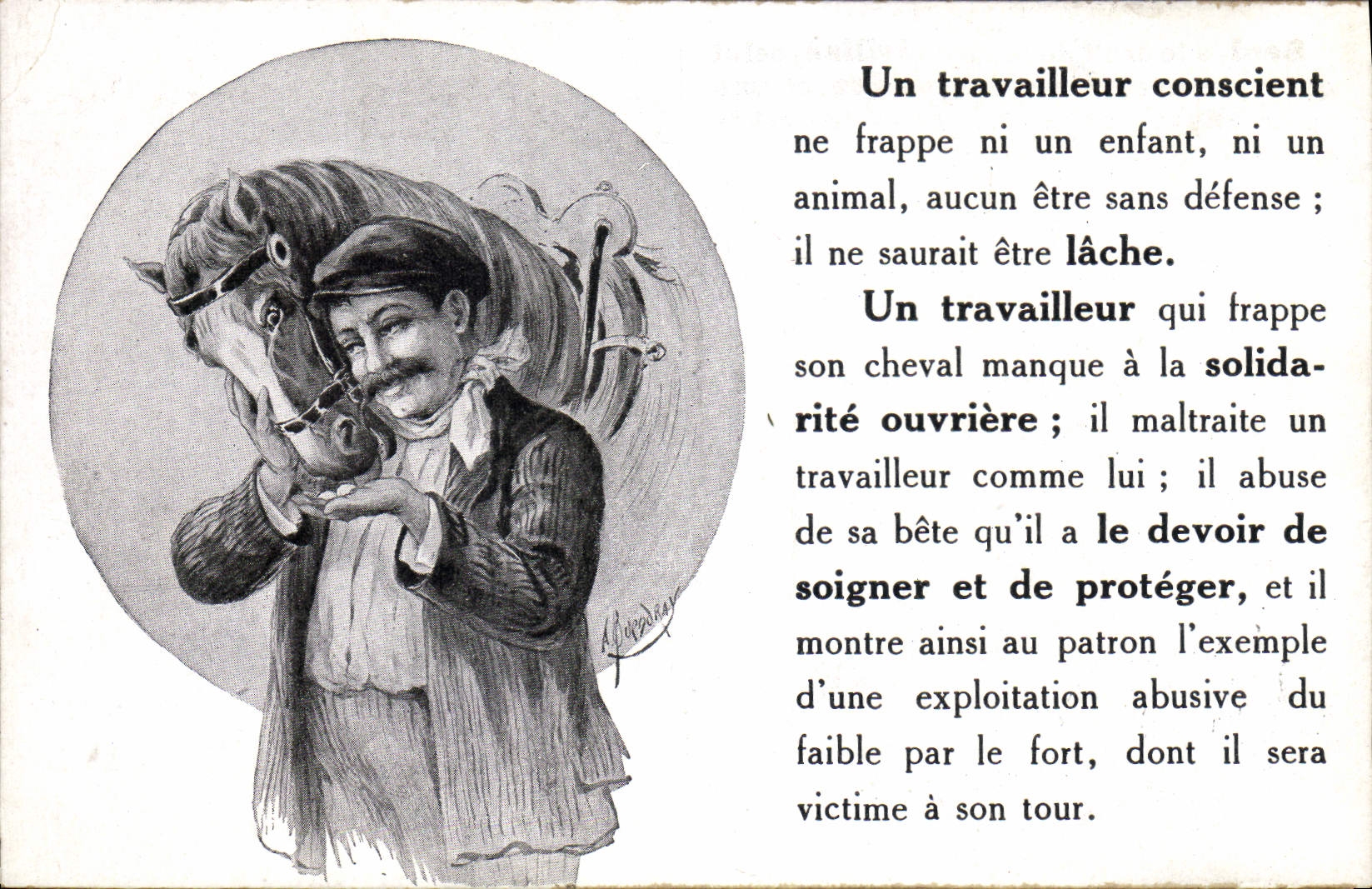 Un travailleur conscient — exploitation animale et humaine — Machard & Longis