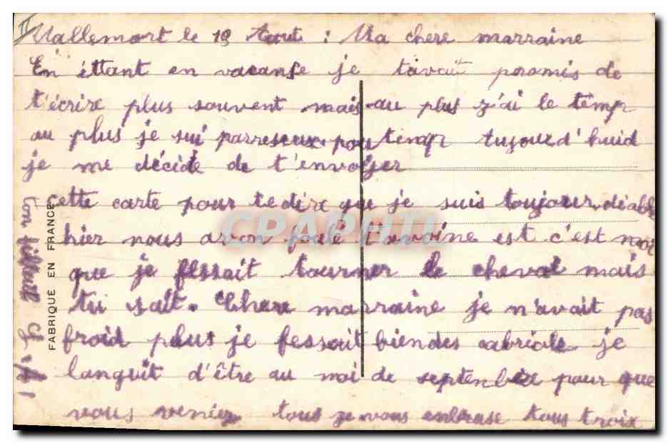 CPA Cheval Hippisme Equitation Enfants  — Verso