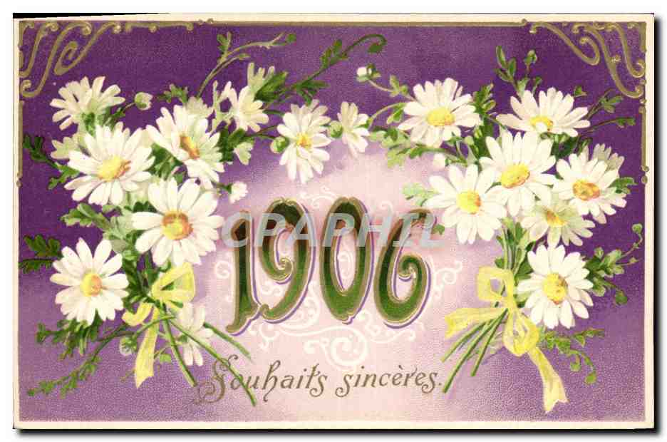 CPA Fantaisie Fleurs Annee 1906 