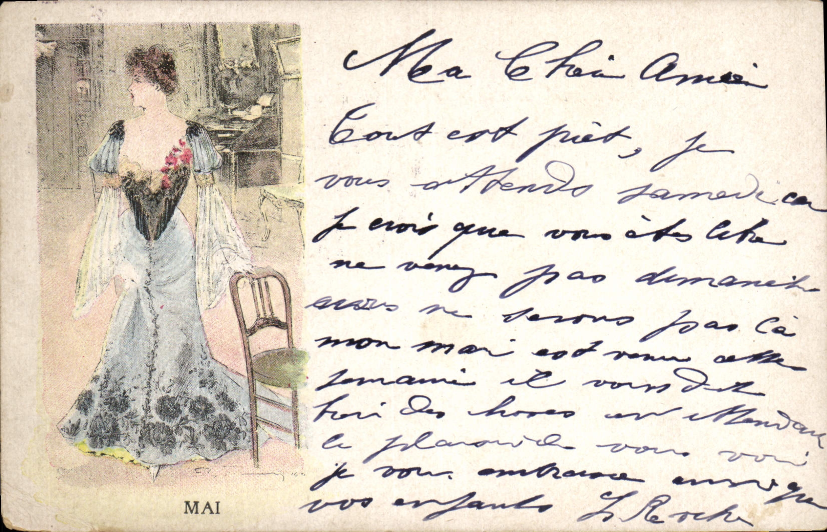 CPA Fantaisie Femme Mois Mai