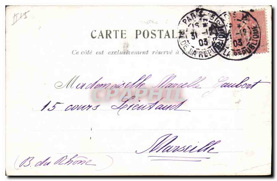 CPA Fantaisie Femme Annee 1903 1904  — Verso