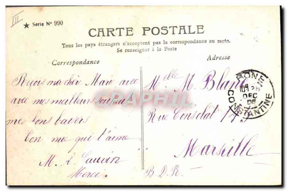 CPA Fantaisie Enfants Annee 1906  — Rückseite