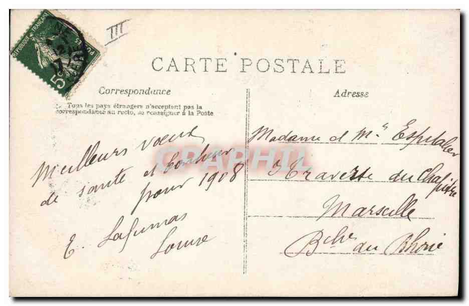 Bonne Année — 1908 — Art-Atelier — Reverso