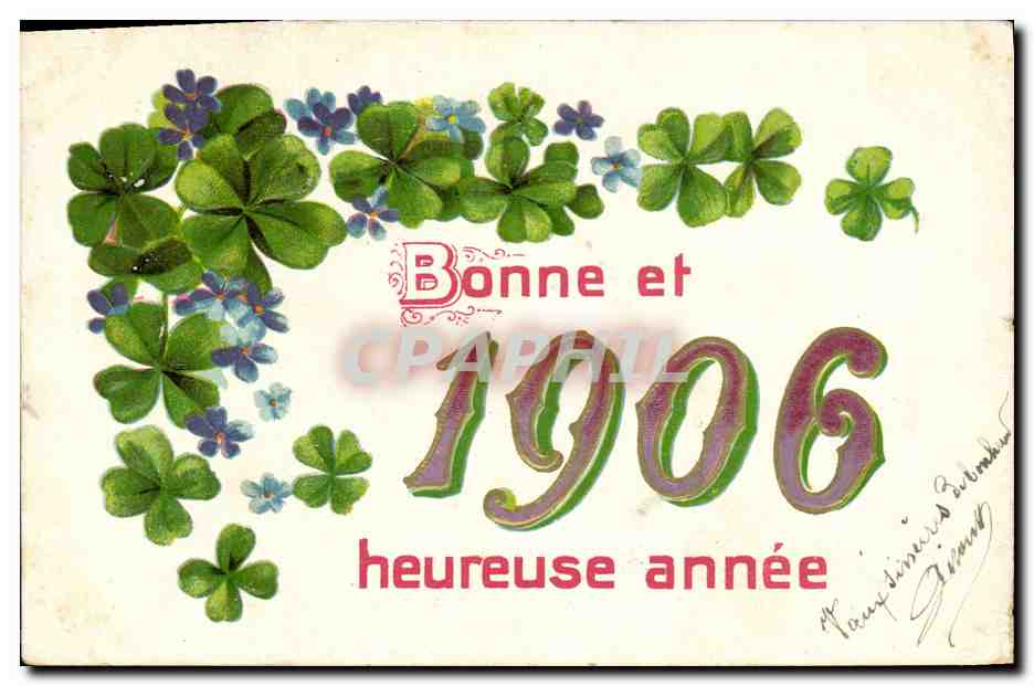 CPA Fantaisie Fleurs Annee 1906 Trefles 