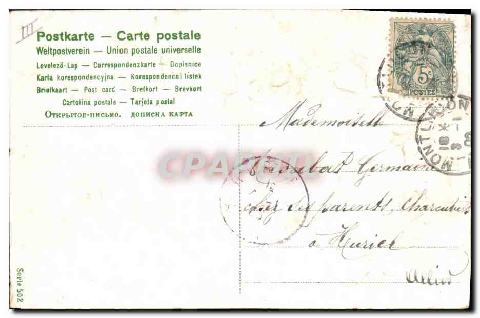 CPA Fantaisie Fleurs Annee 1906 Trefles  — Verso
