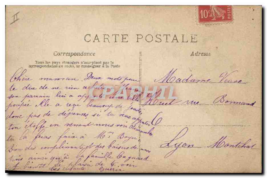 CPA Fantaisie Fleurs Annee 1908 Enfant  — Verso