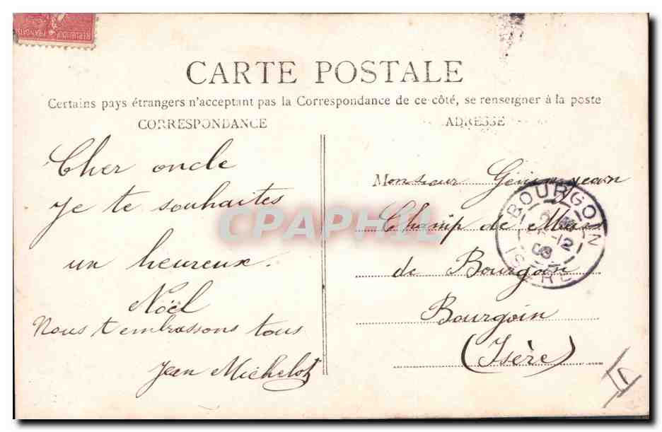 Femme tenant des épis de blé — Année 1907 — A. J. F. Léaux, n° 483 — Verso