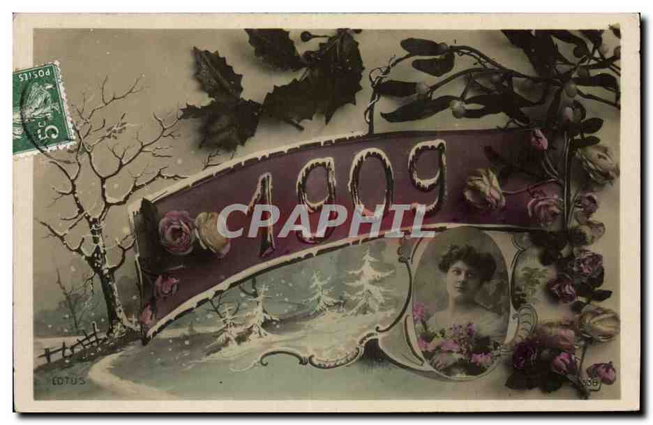 CPA Fantaisie Fleurs Annee 1909 Femme 