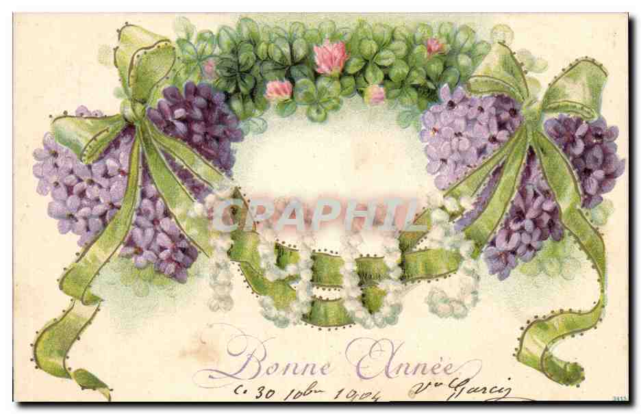 CPA Fantaisie Fleurs Annee 1905 Trefles 