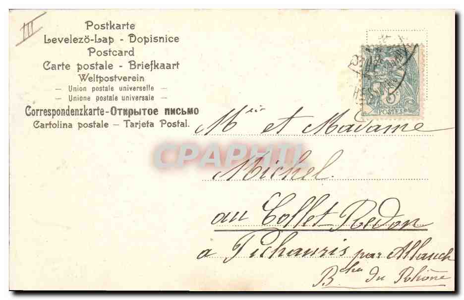 CPA Fantaisie Fleurs Annee 1905 Trefles  — Verso
