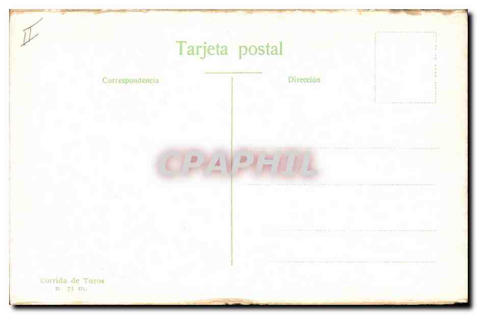 CPA Corrida Course de taureaux Cogida del cabalio  — Rückseite