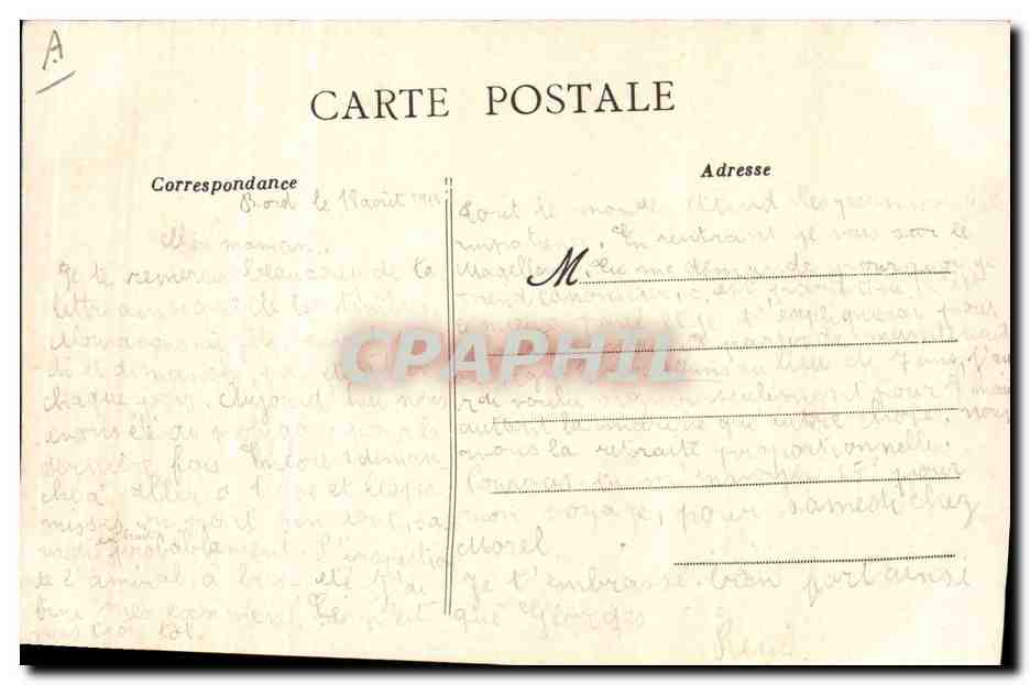 Le dreadnought Vergniaud — Marine de Guerre Française — Artaud-Nozais, Nantes — Verso