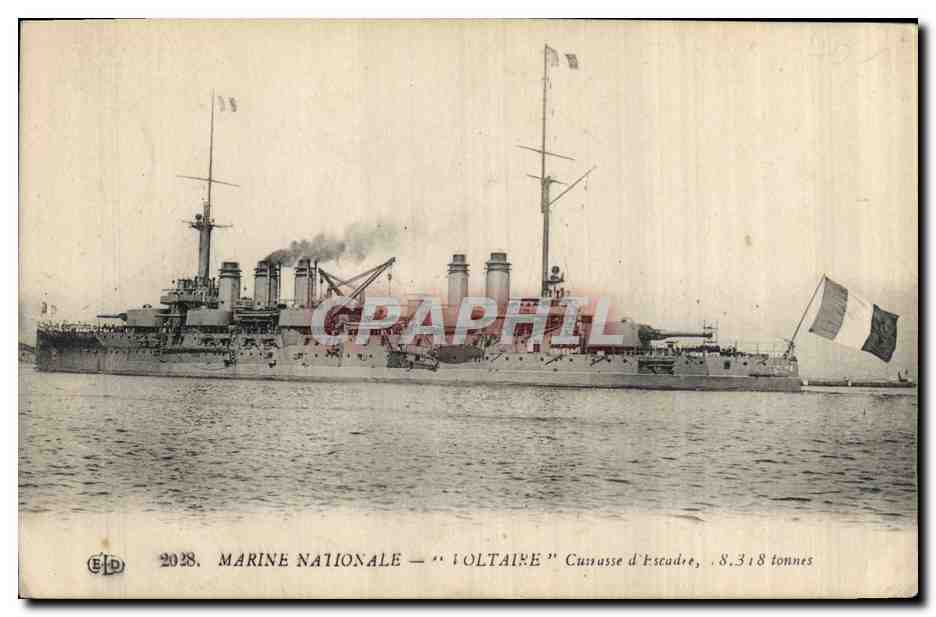 Cuirasse d'Escadre "Voltaire" — Marine Nationale — 8.318 tonnes — Éditeur ELD, n° 2028