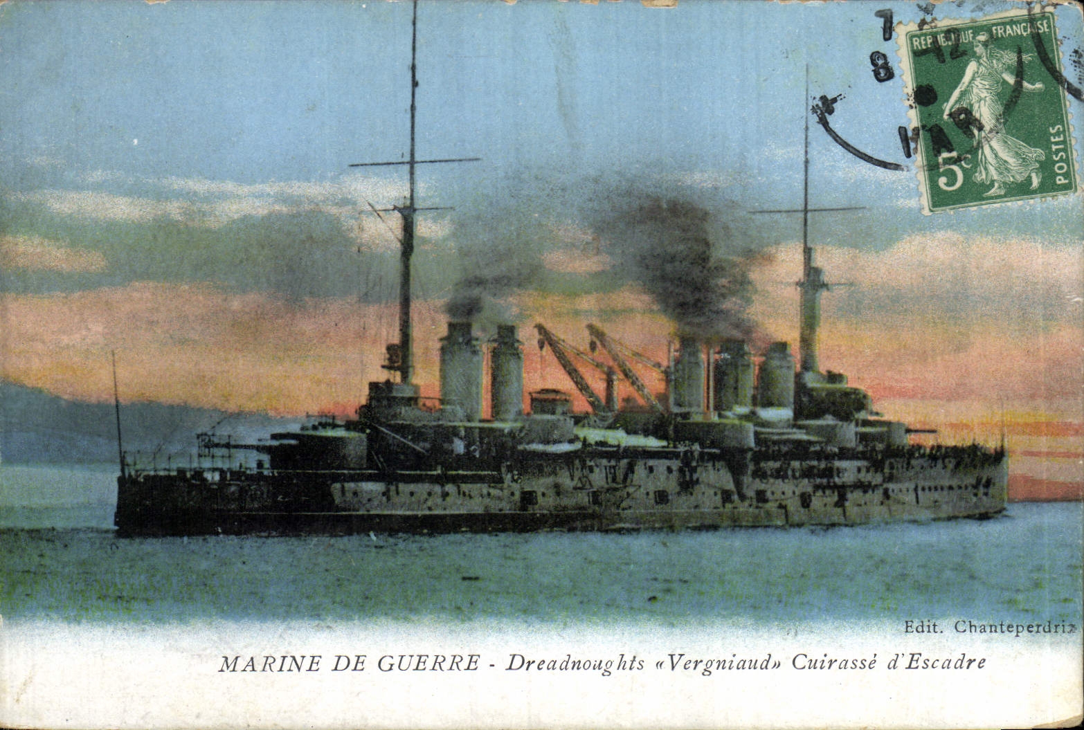 Dreadnought « Vergniaud» — cuirassé d'escadre — Edit. Chanteperdrix