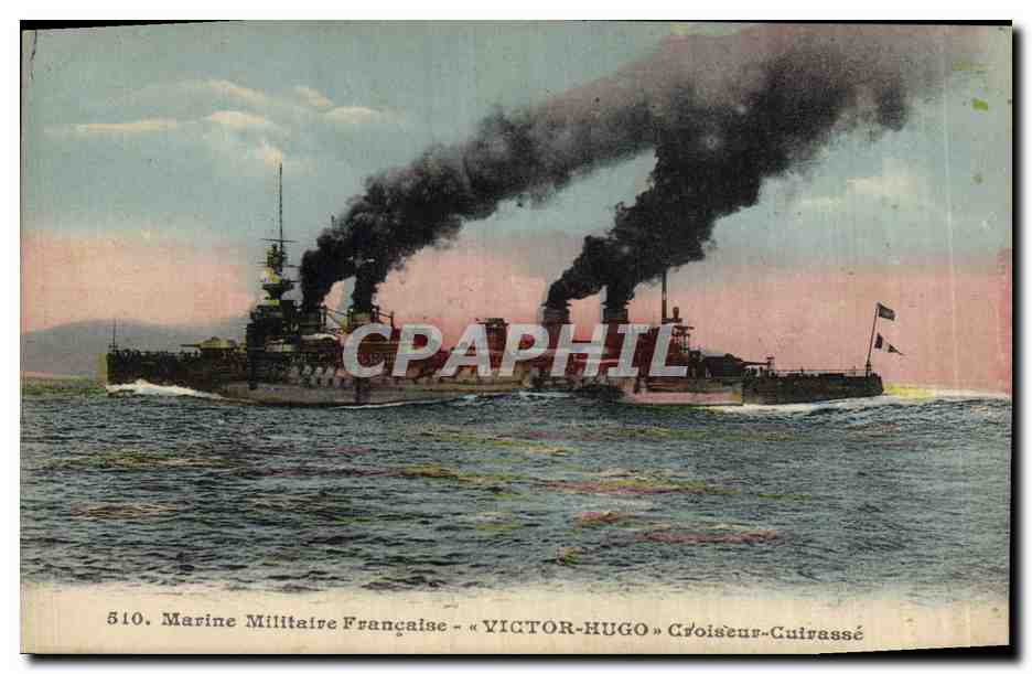 CPA Bateau de Guerre Le Victor Hugo Croiseur Cuirasse 