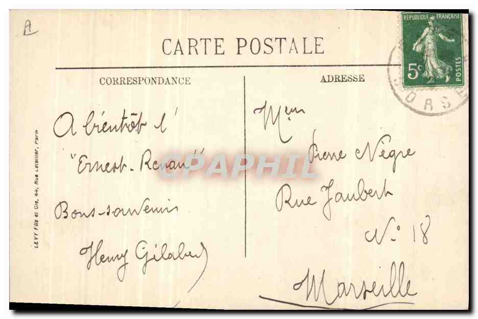 Marine de guerre — "Verité", cuirassé de 1er rang — LL. — n° 68 — Verso