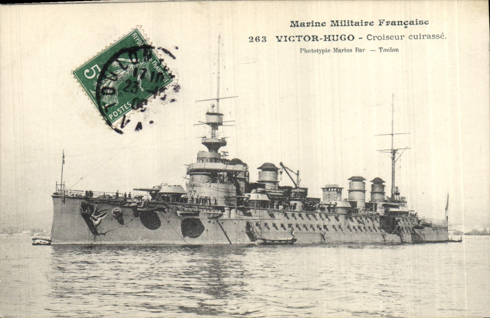 Victor-Hugo — Croiseur cuirassé — Phototypie Marins Bar — Toulon