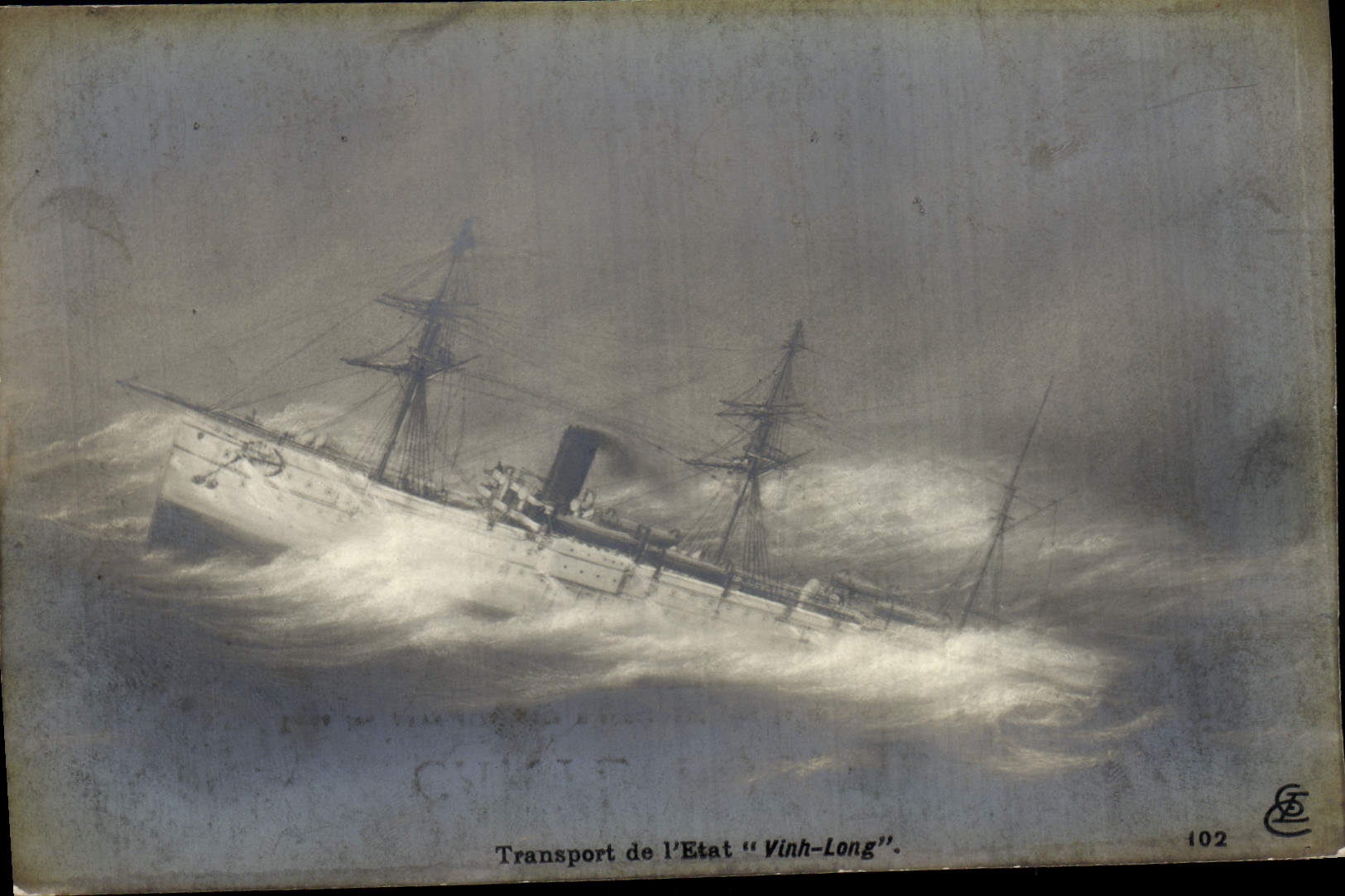 CPA Bateau de Guerre Transport de l'Etat Vinh Long 