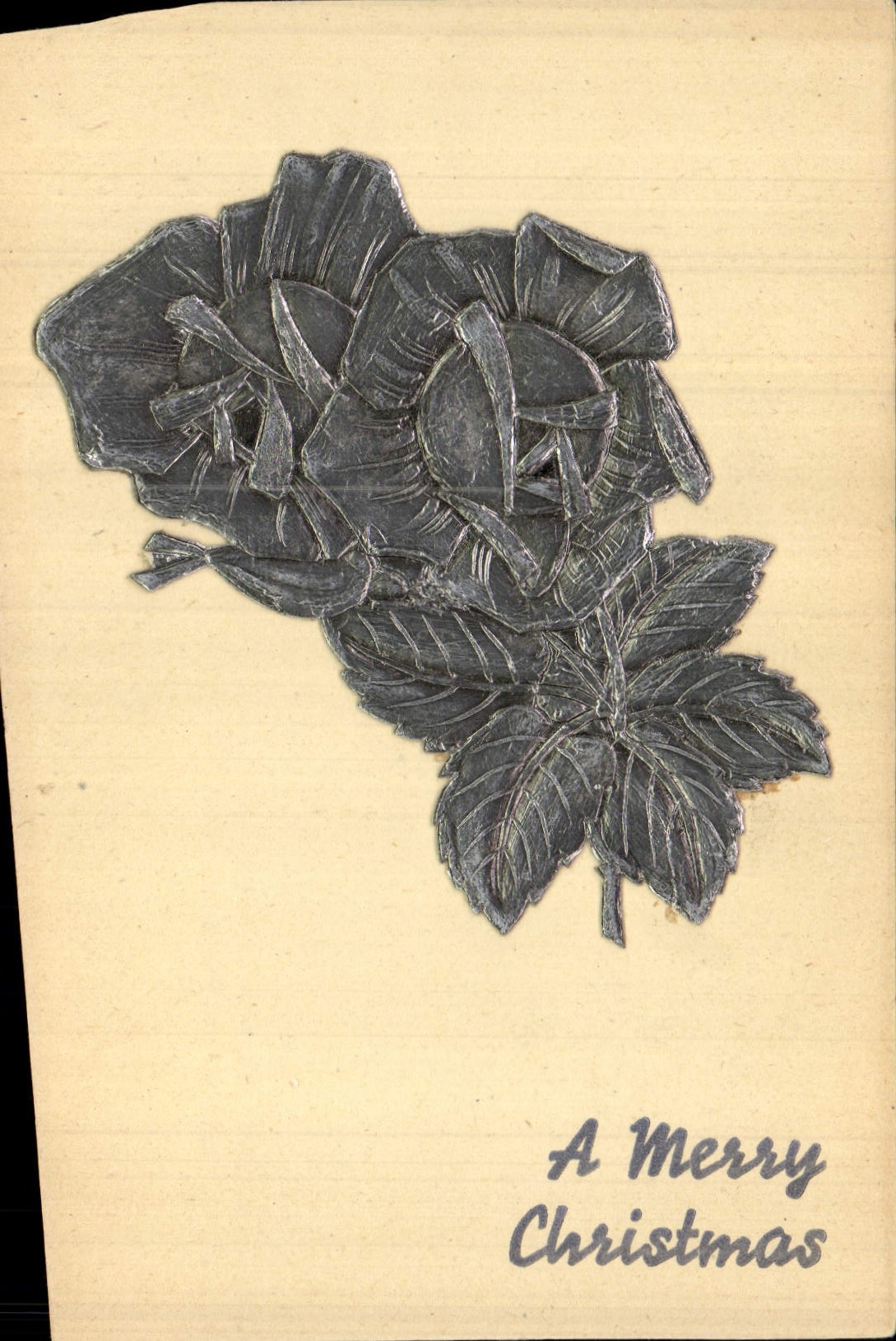 Rose — carte de vœux de Noël — éditeur inconnu, n° de série non visible
