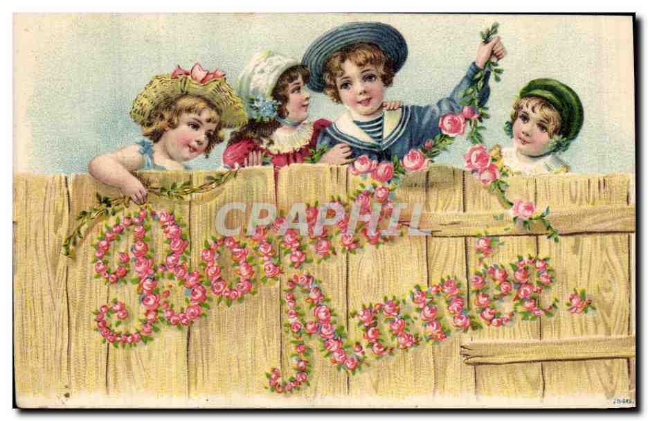 CPA Fantaisie Fleurs Enfants 