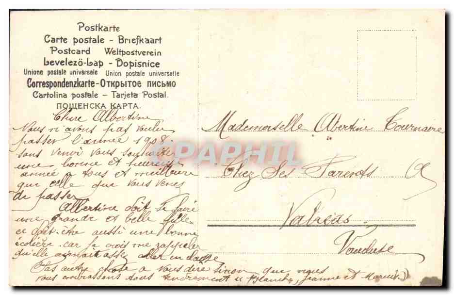 CPA Fantaisie Fleurs Enfants  — Verso