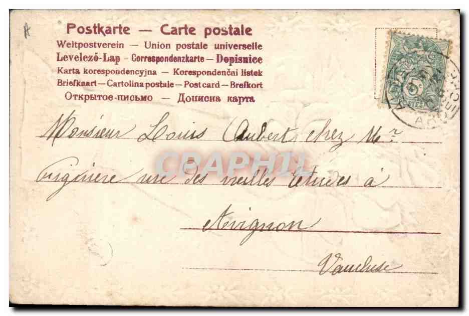 CPA Fantaisie Fleurs  — Verso