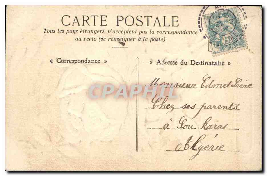 CPA Fantaisie Fleurs  — Verso