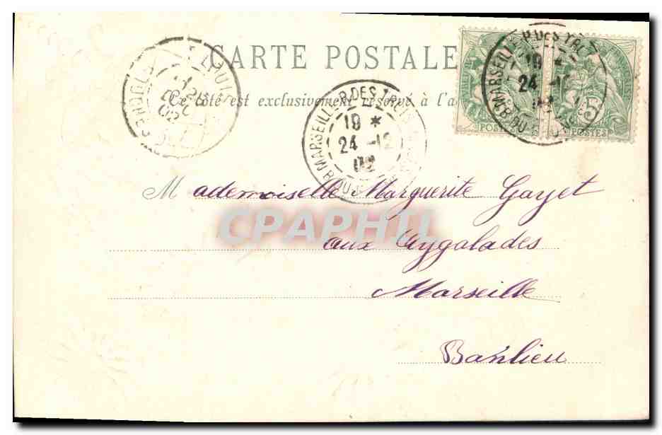 CPA Fantaisie Fleurs  — Verso