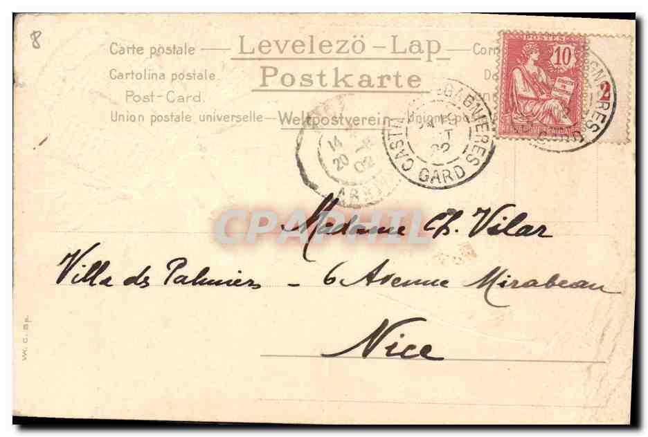 CPA Fantaisie Fleurs Femme  — Verso