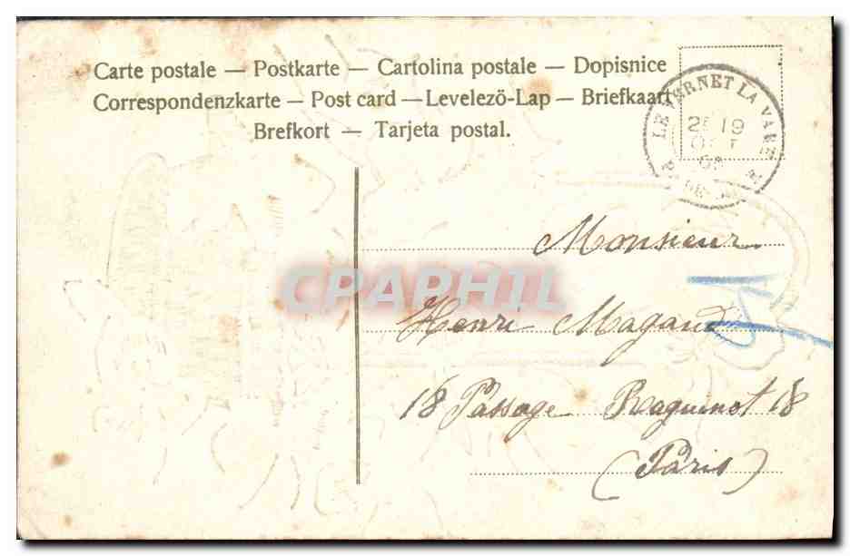 CPA Fantaisie Fleurs  — Verso