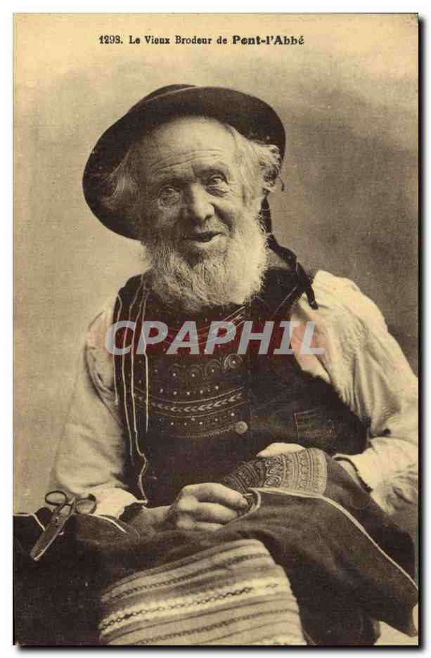CPA Folklore Le vieux brodeur de Pont L'Abbe 