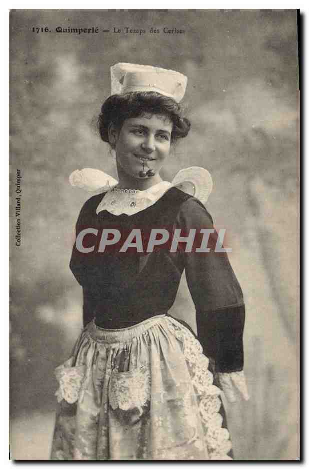CPA Folklore Quimperle Le temps des cerises 