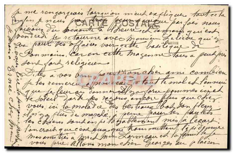 CPA Folklore Artisane de Baud  — Verso