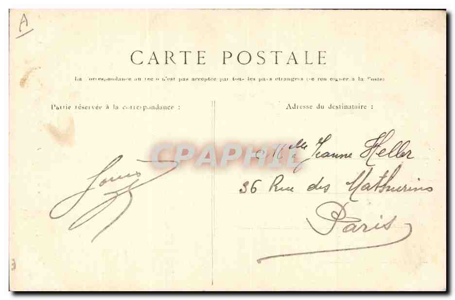 CPA Folklore Jeune fille d'Ouessant  — Verso