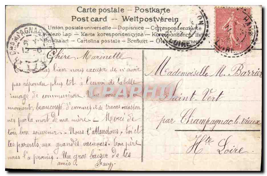 CPA Fantaisie Fleurs Colombes  — Back