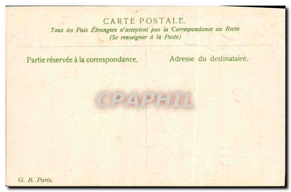CPA Fantaisie Fleurs Trefles Fer a cheval  — Rückseite