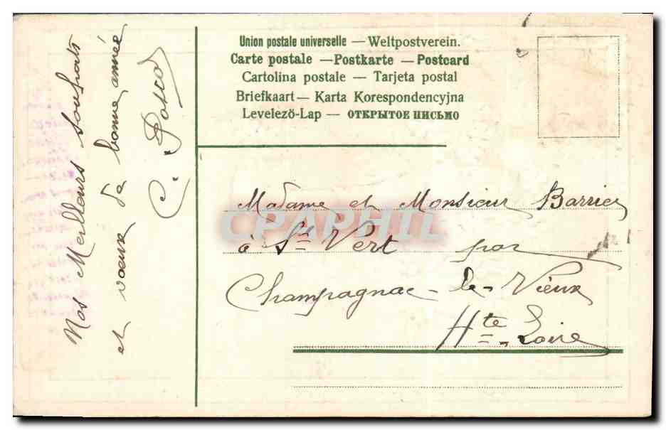 CPA Fantaisie Fleurs  — Rückseite