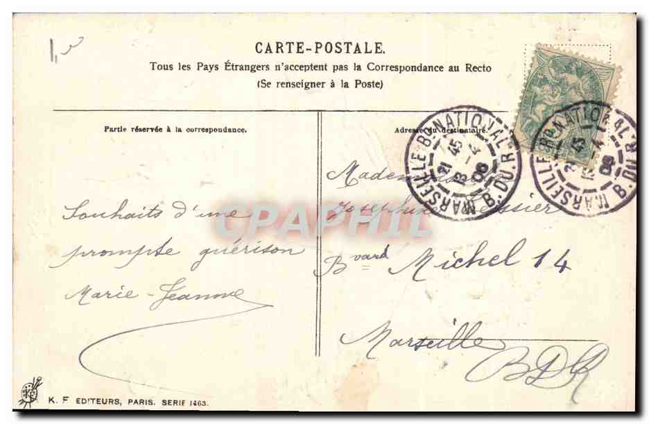 CPA Fantaisie Fleurs Colombes  — Rückseite