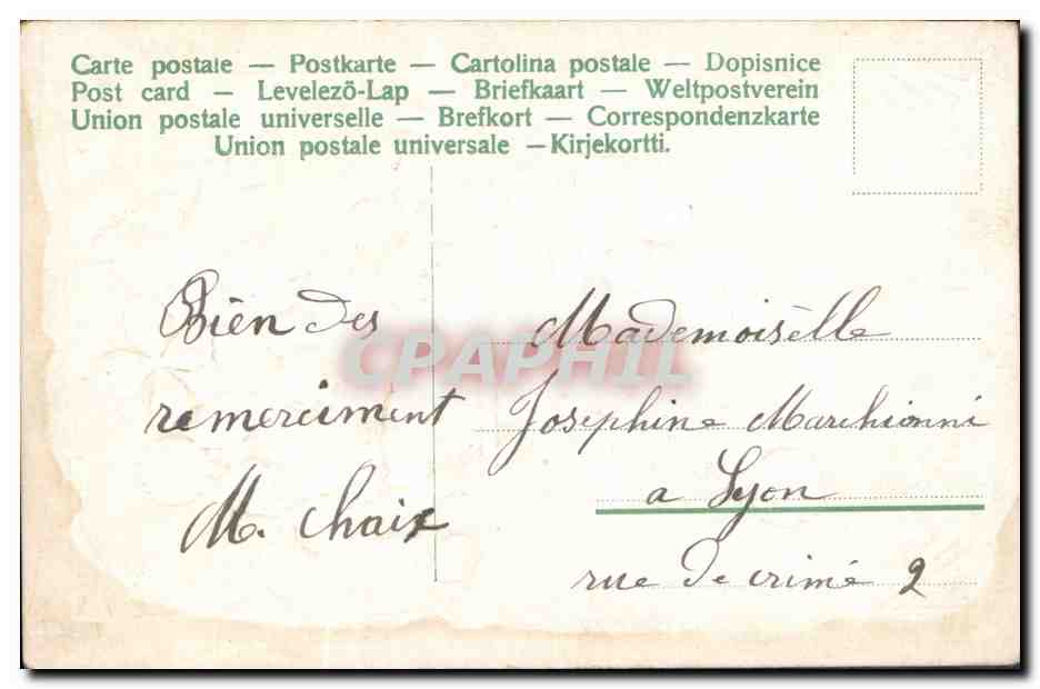 CPA Fantaisie Fleurs  — Verso